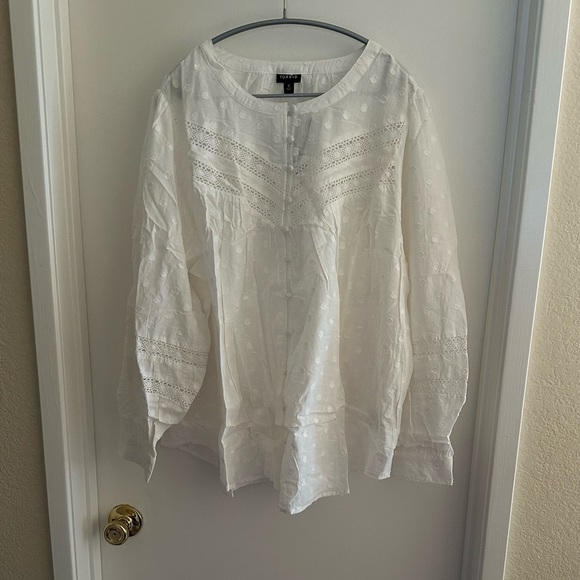 ๐NWT๐Pretty Torrid Clip Dot Lace Trim Top - 3x - Picture 5 of 7